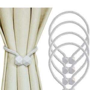 White Magnetic Curtain Tiebacks